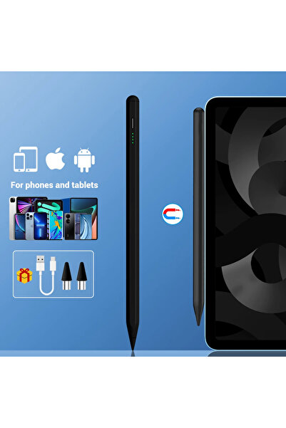 Choice5 قلم لمس أسود جديد 2025 مزود بمغناطيس لأجهزة أندرويد وiOS وويندوز وآيب...
