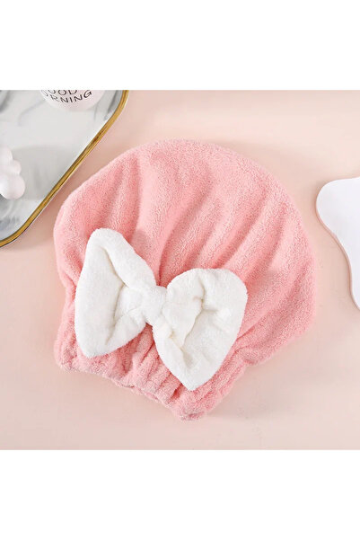 Choice قبعة استحمام وردية فائقة الامتصاص للنساء، سريعة الجفاف، مزودة بفيونكة ...