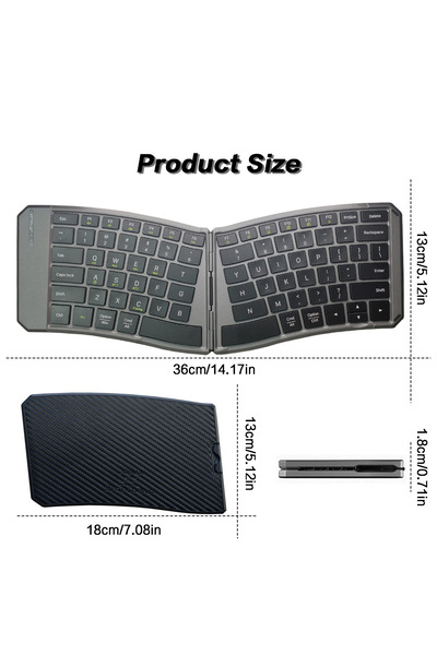 Choice لوحة مفاتيح جوما القابلة للطي والمريحة باللون الرمادي الإنجليزي، مقسمة...
