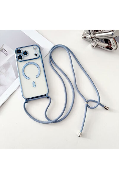 Choice11 iPhone17 Pro Max Blue New Plating Soft TPU Lanyard For Magsafe Magne...