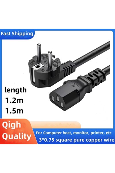 Choice 1.2M EU Power Cable Euro IEC C13 AC Power Extension Cord 1.2m 1.5m 3*0...