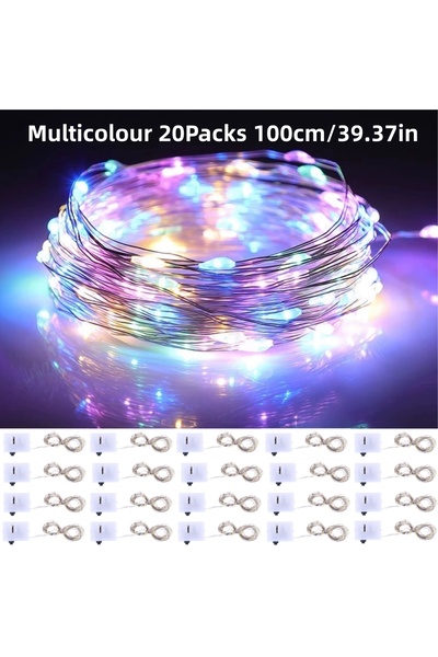 Choice5 سلسلة إضاءة LED متعددة الألوان (1 متر، 20 قطعة، 20 عبوة) بألوان دافئة...