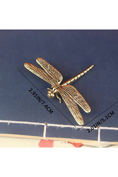 Choice تمثال يعسوب نحاسي عتيق SHQT-1PCS - ديكور منزلي ومكتبي عتيق الطراز، إبر...