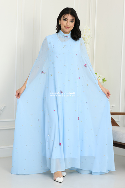 modern designer A distinctive jalabiya with embroidery on the sleeves