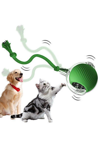 Choice4 كرة لعب خضراء للحيوانات الأليفة، كرة لعب للحيوانات الأليفة مع حبل للذ...