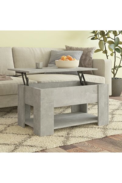 Concept Τραπεζάκι σαλονιού, γκρι σκυροδέματος, 79x49x41 εκ., επεξεργασμένο ξύλο