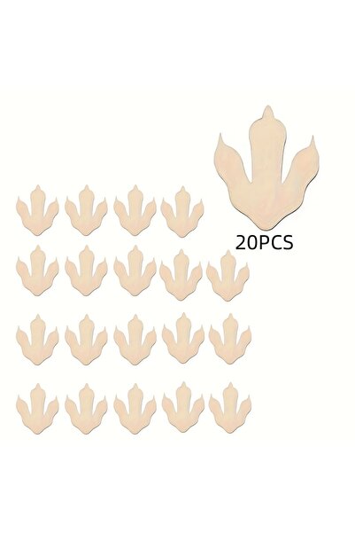 Choice 20 قطعة من آثار أقدام ديناصورات خشبية، 3.5 × 3.5 بوصة - سمك 3 مم، ورق ...