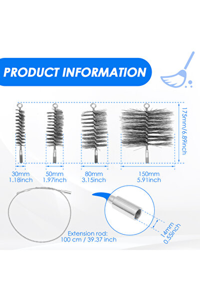 Choice مجموعة من 5 قطع من فرش تنظيف مواقد الطهي المصنوعة من الفولاذ، فرشاة تن...