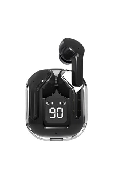 Choice سماعات أذن لاسلكية سوداء مزودة بشاشة LED لعرض الطاقة، وسماعات رأس ستير...