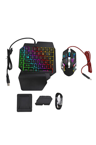 Choice مجموعة لوحة مفاتيح وماوس للألعاب باللون الأسود مع محول 4 في 1، لوحة مف...
