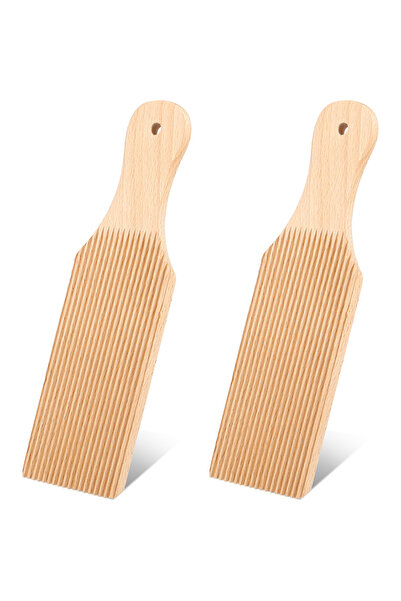Choice Wood color 2 Pcs Wooden Gnchi Board Butter Paddles 9.1 x 2.8 Inches Sp...