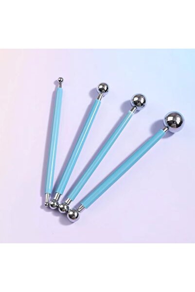 Choice Blue 4pcs Clay Sculpture Modeling Tools Set with Double-Ended Metal Ba...