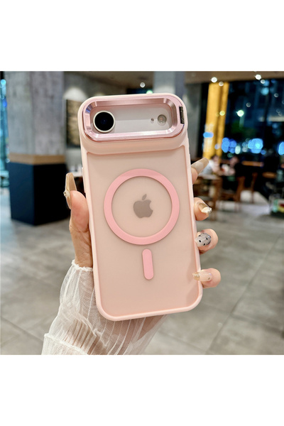 Choice iPhone Air Pink Metal Lens Stand Magnetic Phone Case For Magsafe Wirel...