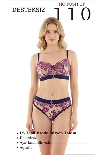 CHARM مجموعة حمالات الصدر النسائية LS Tash Brode من Tılsım Lingerie