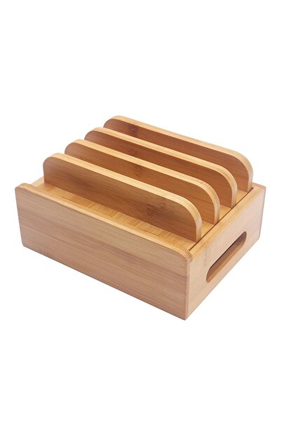 Choice حامل من بامبو الأصفر لأجهزة آيفون، حامل لأسلاك الهاتف، محطة شحن، منظم ...