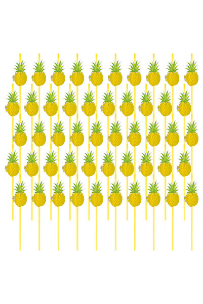Choice pineapple straws 50Pcs Paper Drinking Straw 3D Fruit Paper Straws Pine...