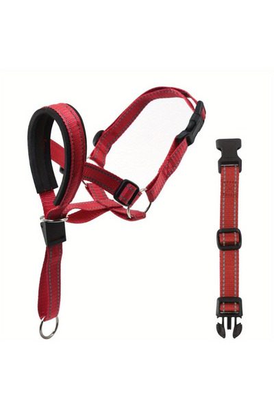 choice2 M Red 2-Pack Adjustable Nylon Dog Muzzles with Reinforced Stitching–L...