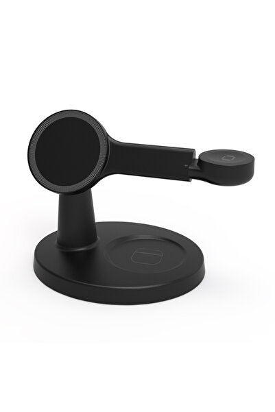 Choice7 حامل شحن لاسلكي مغناطيسي 3 في 1 من فيكيفون، أسود اللون، متوافق مع أجه...