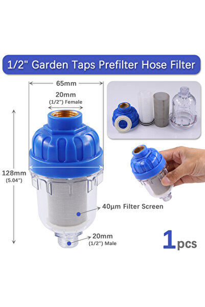 Choice فلتر أولي - قطعة واحدة، فلتر أولي 1/2 بوصة 40 ميكرومتر، فلتر صنبور حدي...