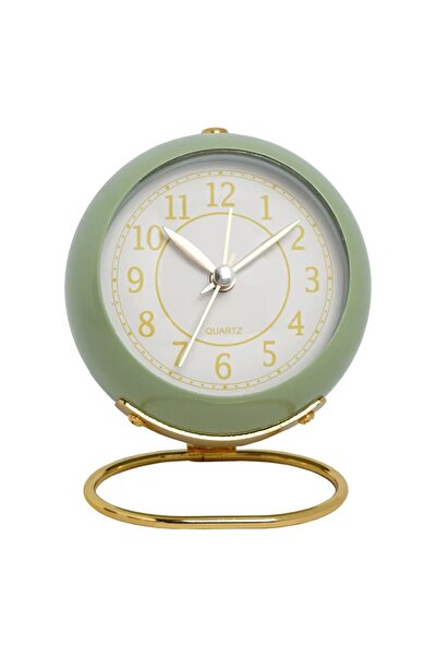 Choice3 green 1pc 3.5-inch light luxury metal quartz alarm clk, bedroom bedsi...