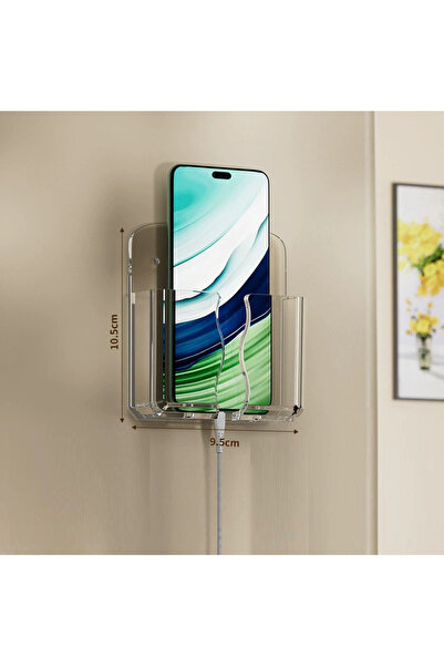 choice2 صندوق تخزين جداري شفاف متعدد الوظائف غير مثقب، منظم وحامل لجهاز التحك...