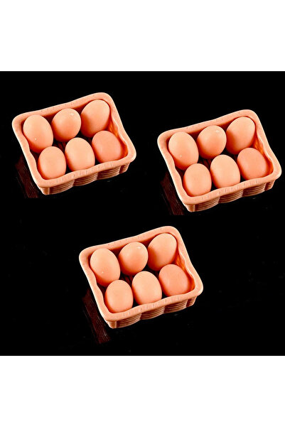 Choice3 3 مجموعات من علب بيض مصغرة صفراء اللون، تُستخدم كديكور لمحاكاة علب ال...