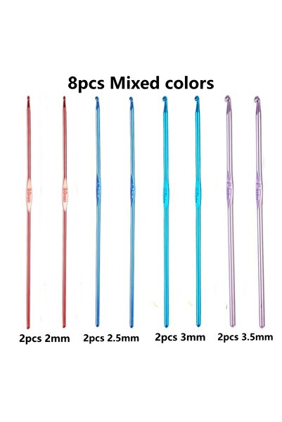 choice2 8pcs Mixed colors Multiple SizesRandom Colors Needle Knitting Set Crh...