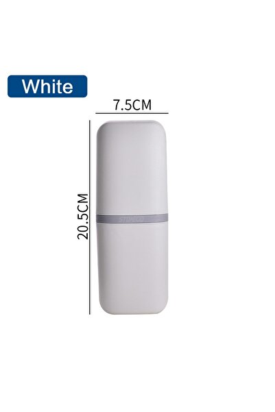 choice2 علبة تخزين محمولة بيضاء اللون لفرشاة الأسنان ومعجون الأسنان، وحافظة ت...