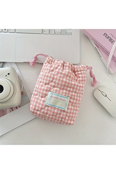 choice2 حقيبة مكياج وردية لطيفة برباط، حقيبة تخزين للكاميرات (CCD وبولارويد)،...