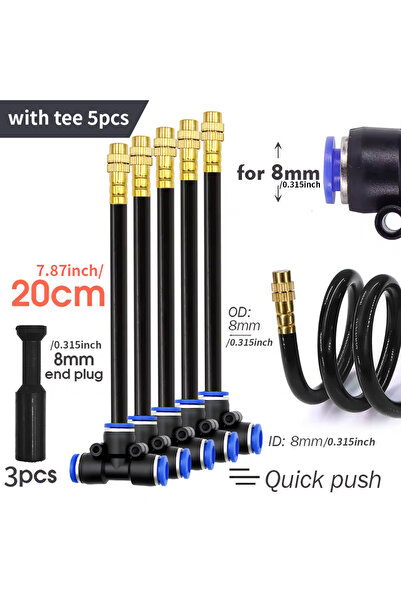 Choice8 5 قطع فوهة على شكل حرف T، 20-5 قطع فوهة رذاذ صفراء منحنية مجانية لكل ...