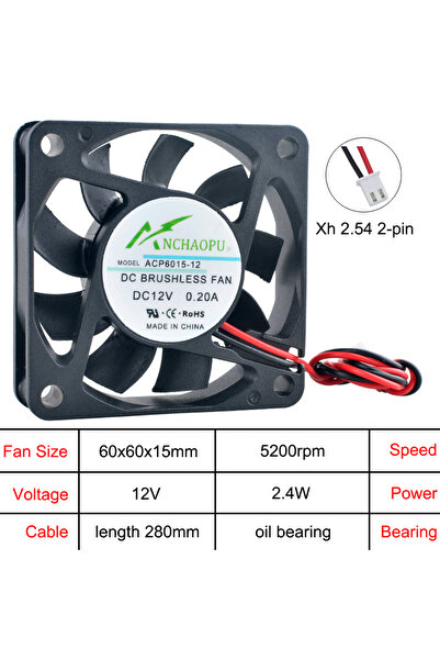 Choice1 NO RGB black DC12V oil bearing ACP6015 High-Efficiency Axial Cooling ...