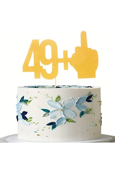 Choice Gold 1pc 49+1 Premium Gold Cake Topper - Elegant 50th Birthday Decor S...