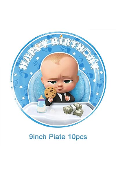 Choice10 other 10pcs 9inch plate Cartoon Bossed Baby Theme Newborn 1st Birthd...