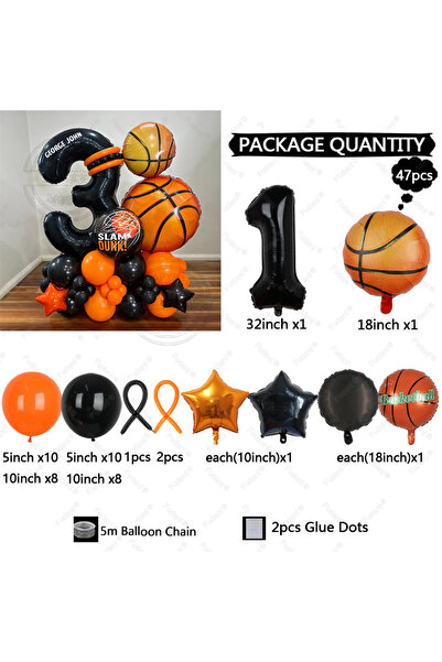 Choice8 32inch 1 47pcs 18 inches Basketball Ballo Basketball Theme Party Supp...
