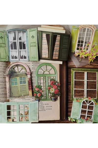 Choice4 C 10 قطع ملصقات أبواب ونوافذ مجوفة بالليزر، مناسبة لدفاتر الملاحظات، ...