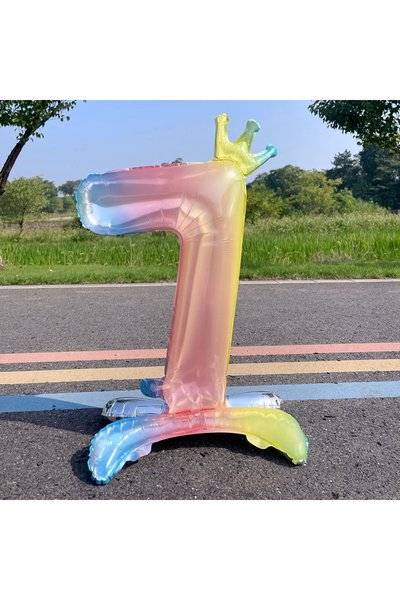 Choice6 32inch 7 32 inch Rainbow Gradient Digital Standing Balloon Aluminum F...