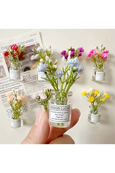 Choice ٨ قطع من مغناطيسات المزهريات الصغيرة اللطيفة، إكسسوارات ثلاجة ثلاثية ا...