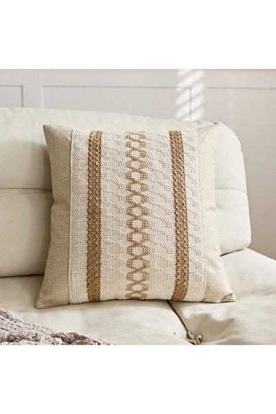 Choice غطاء وسادة من قطن والكتان بنمط بوهيمي مكرمية، مقاس 450 × 450 مم، قطعة ...