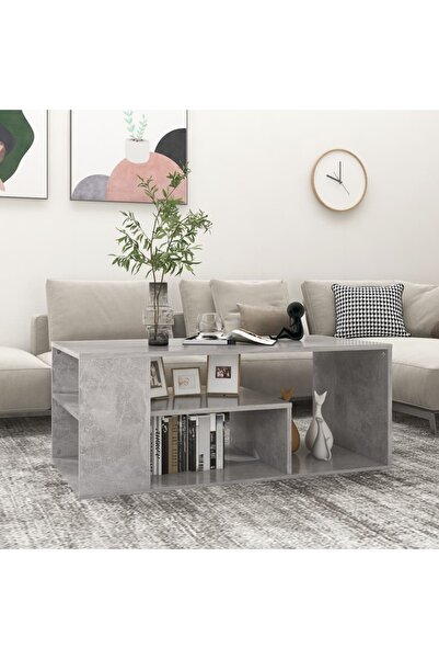 Concept Τραπεζάκι σαλονιού, γκρι σκυροδέματος, 100x50x40 εκ., μοριοσανίδα