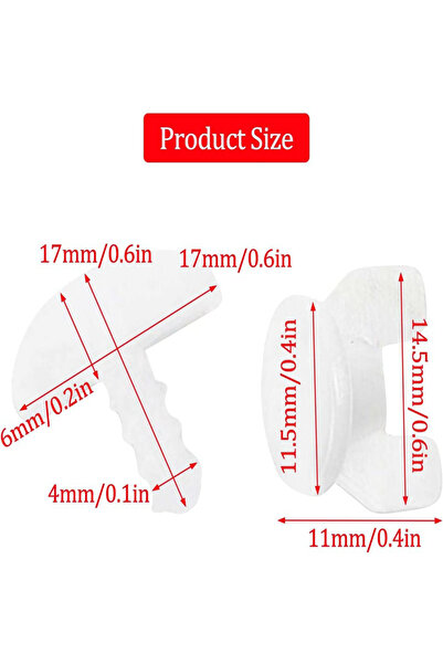Choice مجموعة بيضاء من 20 قطعة من سدادات مسارات الستائر البلاستيكية البيضاء، ...