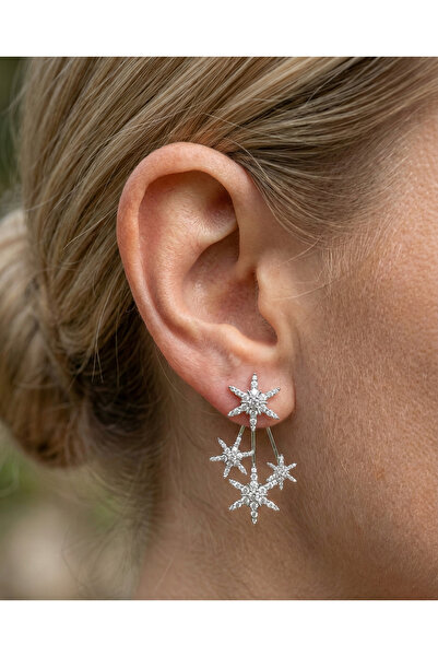 LC JEWELRY Vip Series Stone and Star Earrings (4.5cm)