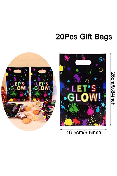 Choice كما هو موضح، أكياس هدايا بلاستيكية فلورية مزينة برسومات جرافيتي، 20 قط...