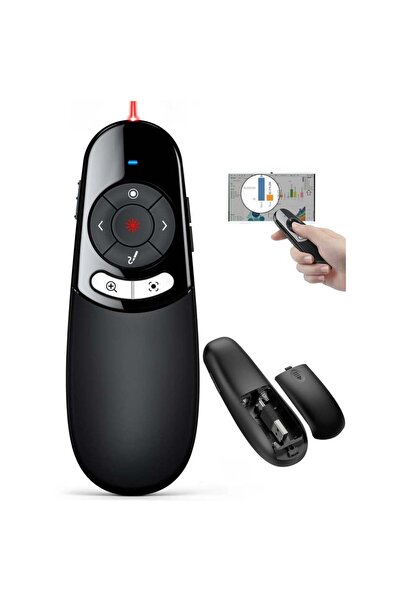 Choice مؤشر لاسلكي أسود اللون، يعمل بتقنية المؤشر المادي والرقمي، متوافق مع ب...