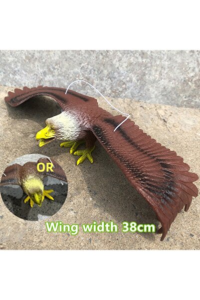 choice2 تمثال نسر أسود بطول 38 سم، قطعة واحدة، للاستخدام الخارجي، رادع للطيور...