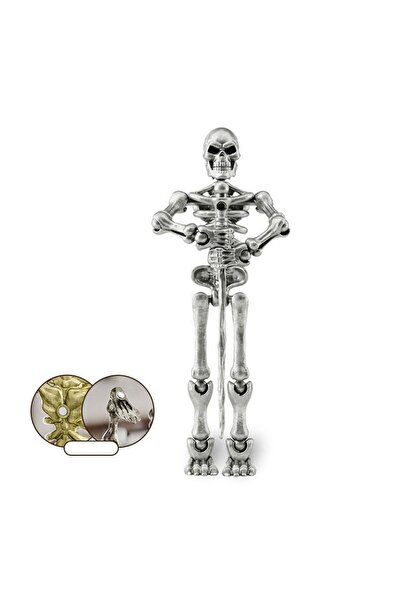choice2 Silvery Mini Medieval Skeleton Figurines Small Halloween Skeleton For...