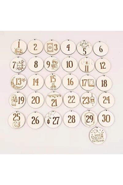 Choice Creamy White Islamic Muslin Gift Tag Ramadan Calendar for Children Woo...