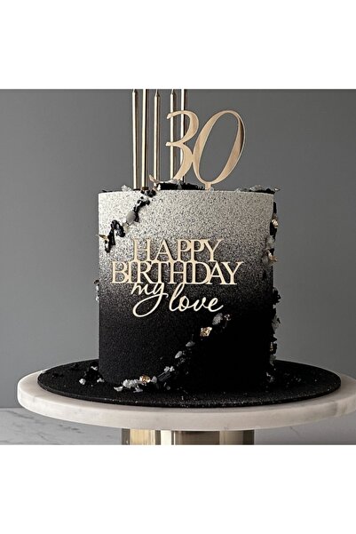 Choice 3pcs Gold 3pcs Happy Birthday Crystal Cake Top Decoration, Modern Lett...