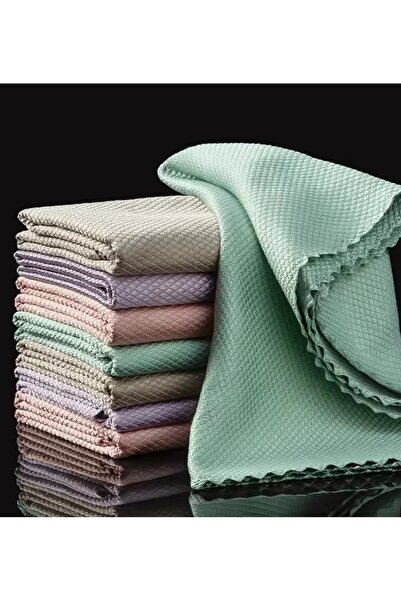 Choice ١٠ قطع من قماش تنظيف الزجاج المصنوع من الألياف الدقيقة، مقاس ٢٥×٢٥ سم،...