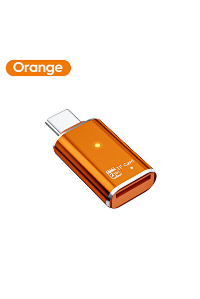 Choice1 قارئ بطاقات من النوع C برتقالي، قارئ بطاقات Micro SD TF، محول بطاقة ذ...
