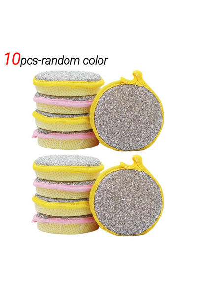 Choice ١٠ قطع - لون عشوائي، ١٠ قطع إسفنجة غسيل أطباق مزدوج الجوانب، فرشاة غسي...